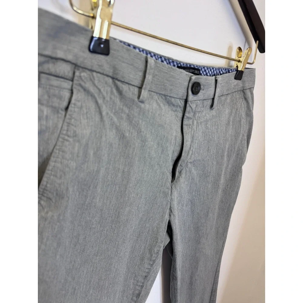 Banana Republic Kentfield Pant Mens 30x30 Gray Cotton Chino Slim Straight Slacks